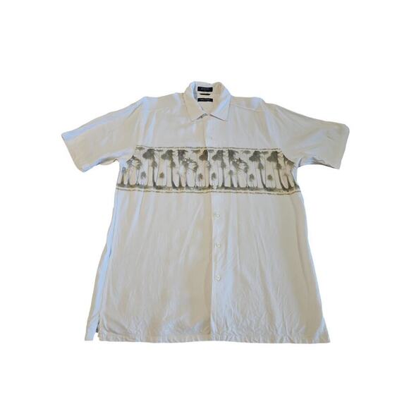 Nautica Men's Linen Hawaiian Button Down Shirt Sz Large - Picture 1 of 5
